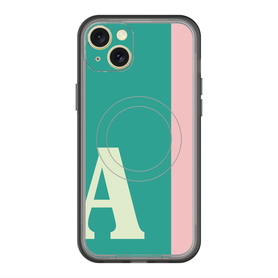 スリムプロテクションプレミアムケース with MagSafe［ オリジナル - initial color line - A green ］