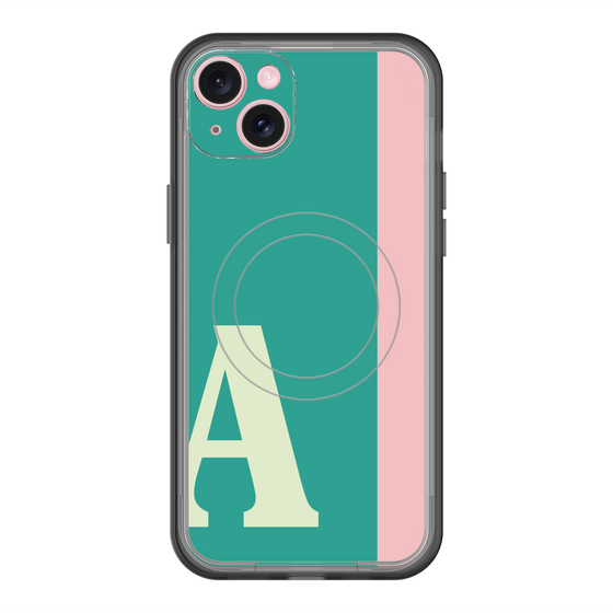 スリムプロテクションプレミアムケース with MagSafe［ オリジナル - initial color line - A green ］