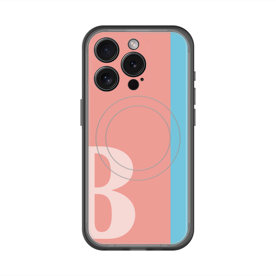 スリムプロテクションプレミアムケース with MagSafe［ オリジナル - initial color line - B pink ］