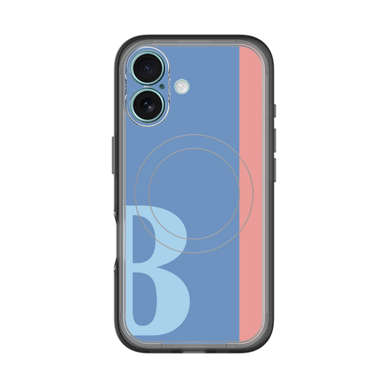 スリムプロテクションプレミアムケース with MagSafe［ オリジナル - initial color line - B blue ］
