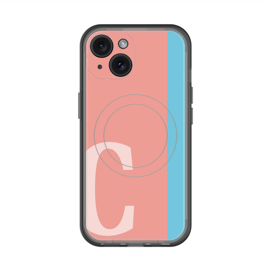 スリムプロテクションプレミアムケース with MagSafe［ オリジナル - initial color line - C pink ］