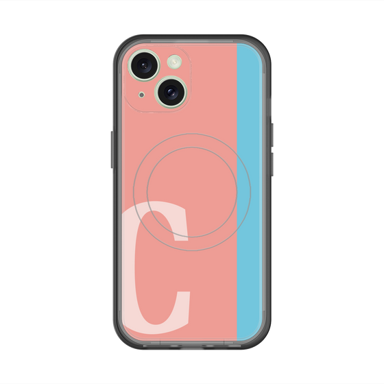 スリムプロテクションプレミアムケース with MagSafe［ オリジナル - initial color line - C pink ］