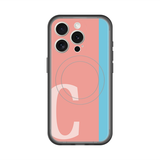 スリムプロテクションプレミアムケース with MagSafe［ オリジナル - initial color line - C pink ］