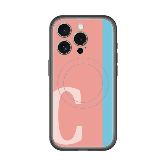 スリムプロテクションプレミアムケース with MagSafe［ オリジナル - initial color line - C pink ］