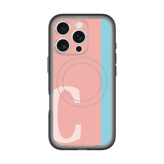 スリムプロテクションプレミアムケース with MagSafe［ オリジナル - initial color line - C pink ］