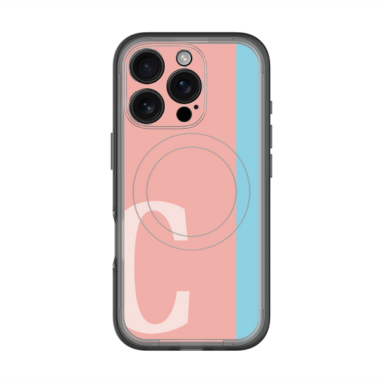 スリムプロテクションプレミアムケース with MagSafe［ オリジナル - initial color line - C pink ］