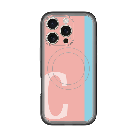 スリムプロテクションプレミアムケース with MagSafe［ オリジナル - initial color line - C pink ］