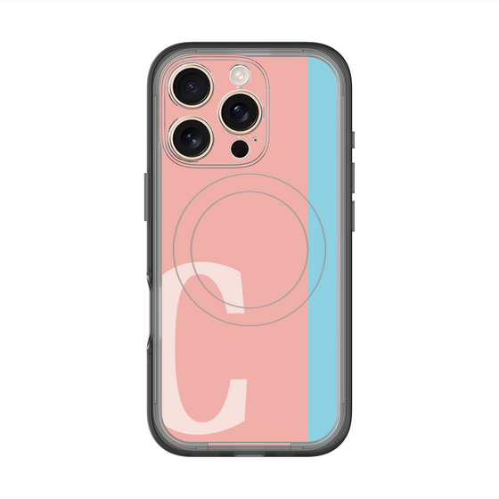 スリムプロテクションプレミアムケース with MagSafe［ オリジナル - initial color line - C pink ］