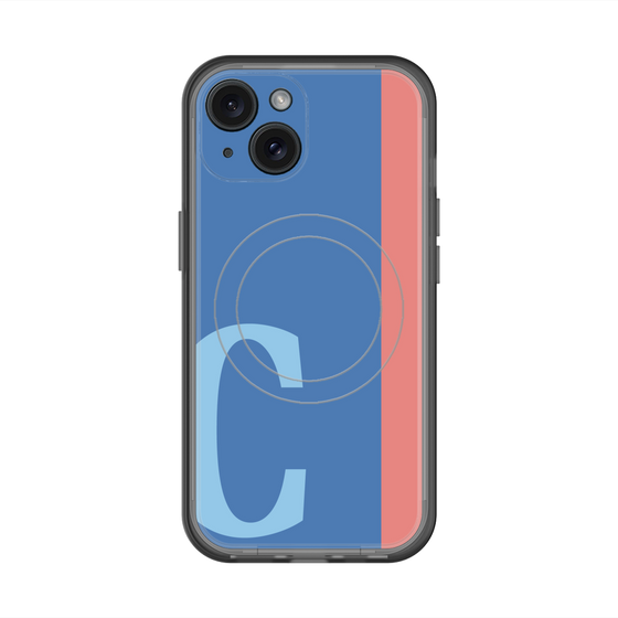 スリムプロテクションプレミアムケース with MagSafe［ オリジナル - initial color line - C blue ］