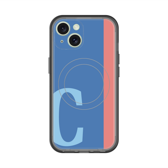スリムプロテクションプレミアムケース with MagSafe［ オリジナル - initial color line - C blue ］