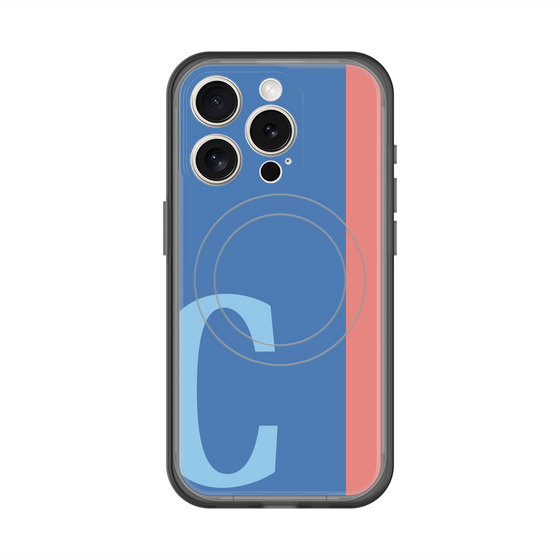 スリムプロテクションプレミアムケース with MagSafe［ オリジナル - initial color line - C blue ］