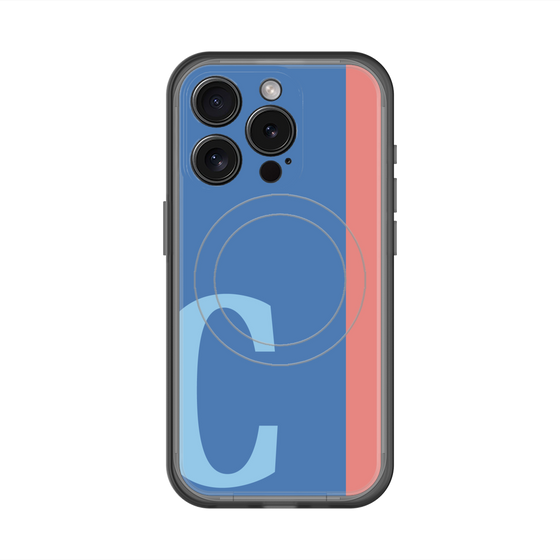 スリムプロテクションプレミアムケース with MagSafe［ オリジナル - initial color line - C blue ］