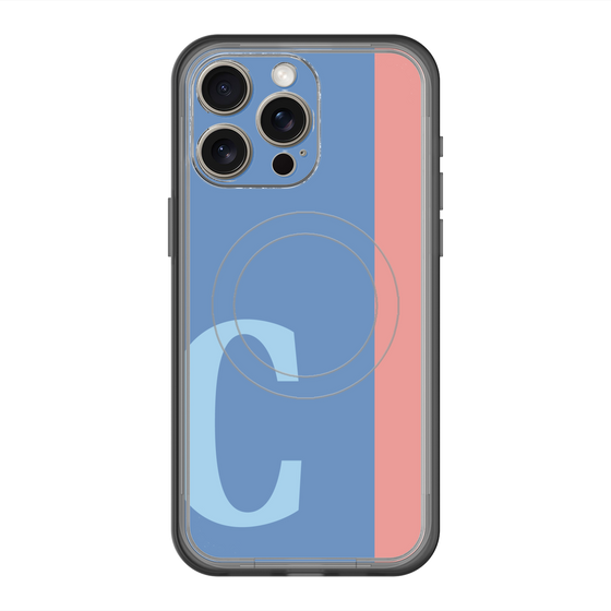 スリムプロテクションプレミアムケース with MagSafe［ オリジナル - initial color line - C blue ］