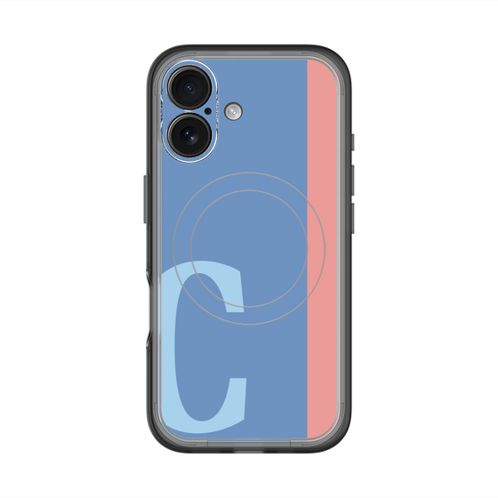 スリムプロテクションプレミアムケース with MagSafe［ オリジナル - initial color line - C blue ］