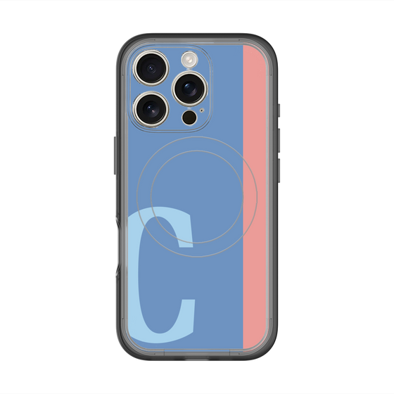 スリムプロテクションプレミアムケース with MagSafe［ オリジナル - initial color line - C blue ］