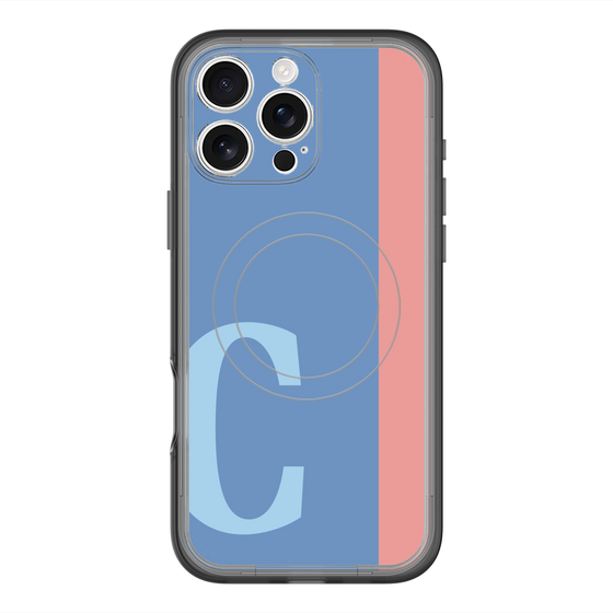スリムプロテクションプレミアムケース with MagSafe［ オリジナル - initial color line - C blue ］