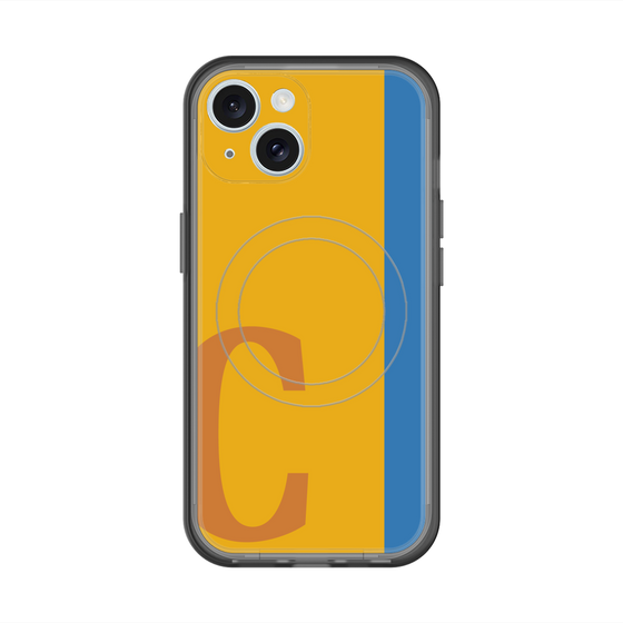 スリムプロテクションプレミアムケース with MagSafe［ オリジナル - initial color line - C orange ］