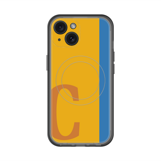 スリムプロテクションプレミアムケース with MagSafe［ オリジナル - initial color line - C orange ］