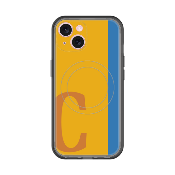 スリムプロテクションプレミアムケース with MagSafe［ オリジナル - initial color line - C orange ］
