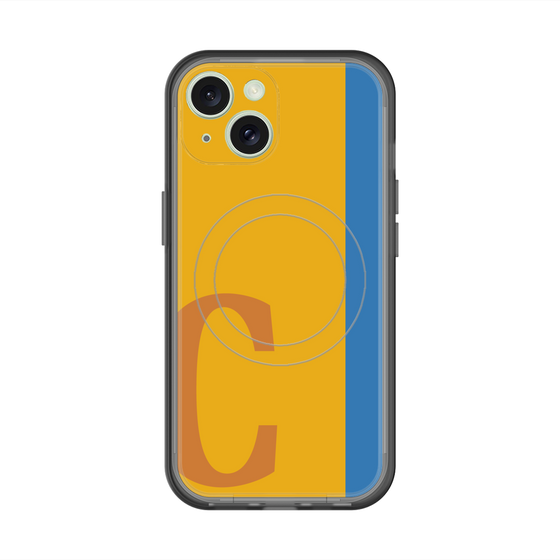 スリムプロテクションプレミアムケース with MagSafe［ オリジナル - initial color line - C orange ］