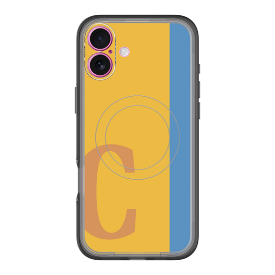 スリムプロテクションプレミアムケース with MagSafe［ オリジナル - initial color line - C orange ］