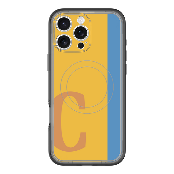スリムプロテクションプレミアムケース with MagSafe［ オリジナル - initial color line - C orange ］