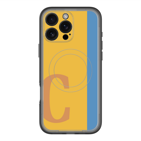 スリムプロテクションプレミアムケース with MagSafe［ オリジナル - initial color line - C orange ］