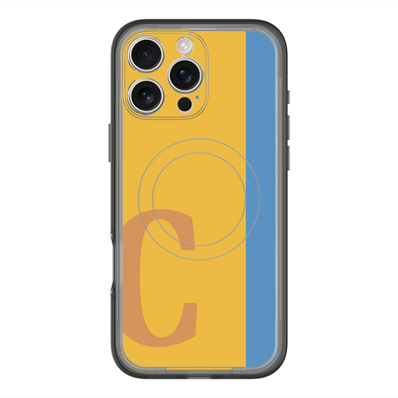 スリムプロテクションプレミアムケース with MagSafe［ オリジナル - initial color line - C orange ］