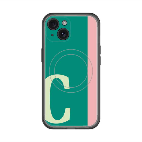スリムプロテクションプレミアムケース with MagSafe［ オリジナル - initial color line - C green ］