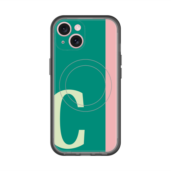 スリムプロテクションプレミアムケース with MagSafe［ オリジナル - initial color line - C green ］