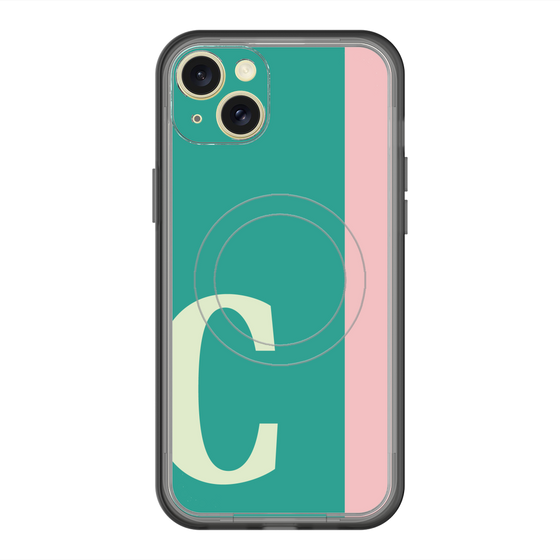 スリムプロテクションプレミアムケース with MagSafe［ オリジナル - initial color line - C green ］