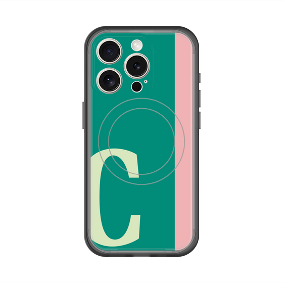 スリムプロテクションプレミアムケース with MagSafe［ オリジナル - initial color line - C green ］