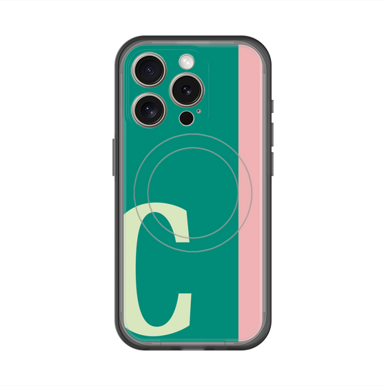 スリムプロテクションプレミアムケース with MagSafe［ オリジナル - initial color line - C green ］