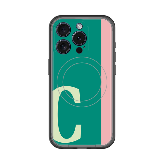 スリムプロテクションプレミアムケース with MagSafe［ オリジナル - initial color line - C green ］
