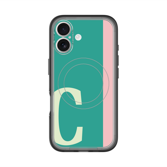 スリムプロテクションプレミアムケース with MagSafe［ オリジナル - initial color line - C green ］