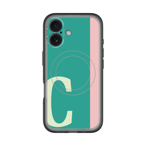 スリムプロテクションプレミアムケース with MagSafe［ オリジナル - initial color line - C green ］