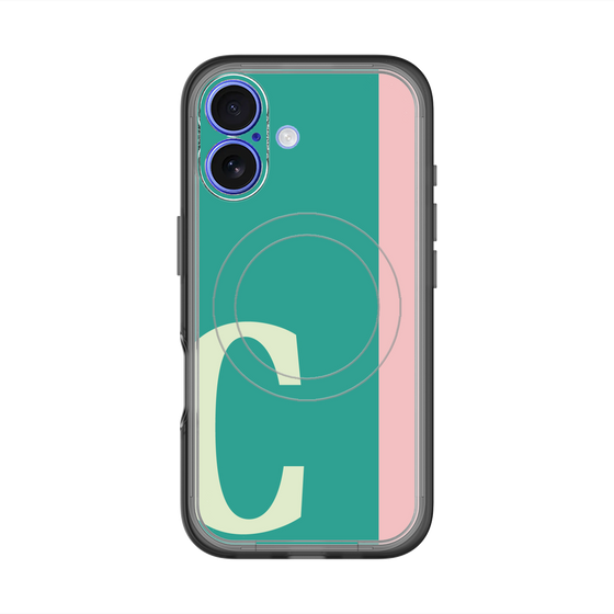 スリムプロテクションプレミアムケース with MagSafe［ オリジナル - initial color line - C green ］