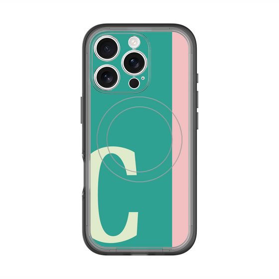 スリムプロテクションプレミアムケース with MagSafe［ オリジナル - initial color line - C green ］