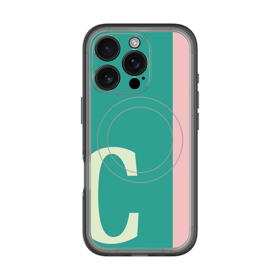 スリムプロテクションプレミアムケース with MagSafe［ オリジナル - initial color line - C green ］
