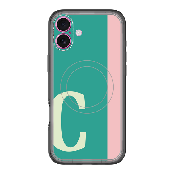 スリムプロテクションプレミアムケース with MagSafe［ オリジナル - initial color line - C green ］