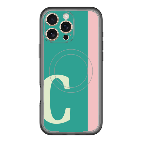 スリムプロテクションプレミアムケース with MagSafe［ オリジナル - initial color line - C green ］