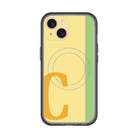 スリムプロテクションプレミアムケース with MagSafe［ オリジナル - initial color line - C yellow ］