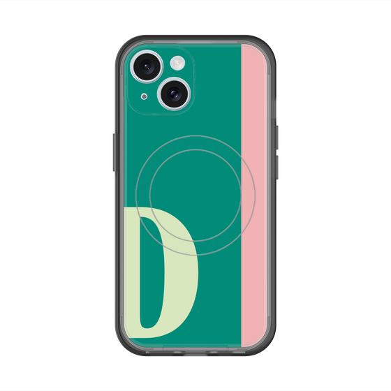スリムプロテクションプレミアムケース with MagSafe［ オリジナル - initial color line - D green ］