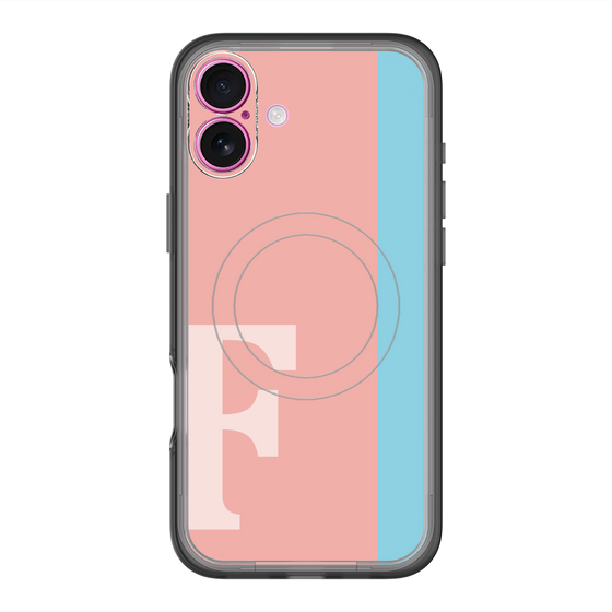 スリムプロテクションプレミアムケース with MagSafe［ オリジナル - initial color line - F pink ］