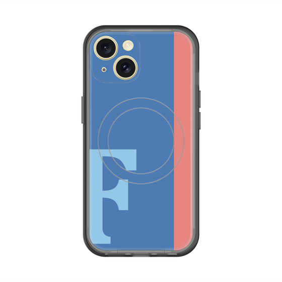 スリムプロテクションプレミアムケース with MagSafe［ オリジナル - initial color line - F blue ］