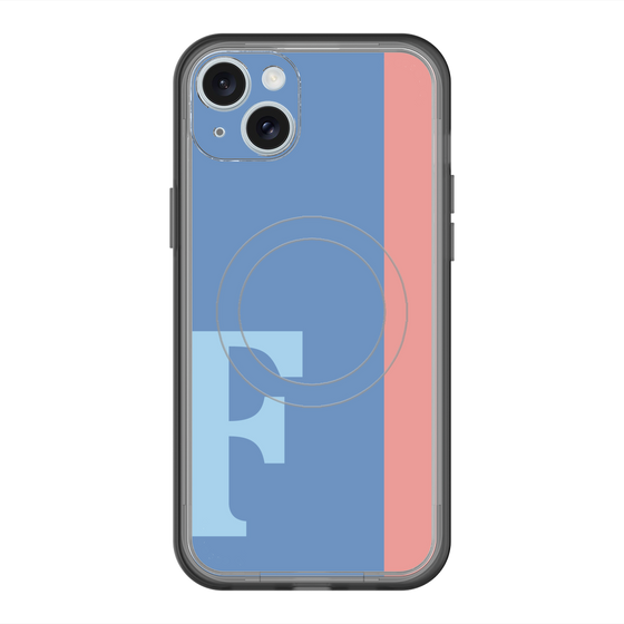 スリムプロテクションプレミアムケース with MagSafe［ オリジナル - initial color line - F blue ］
