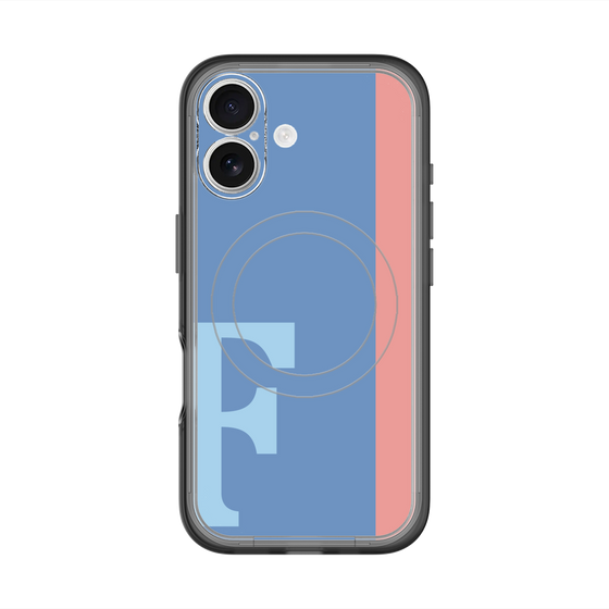 スリムプロテクションプレミアムケース with MagSafe［ オリジナル - initial color line - F blue ］