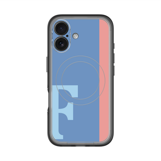 スリムプロテクションプレミアムケース with MagSafe［ オリジナル - initial color line - F blue ］