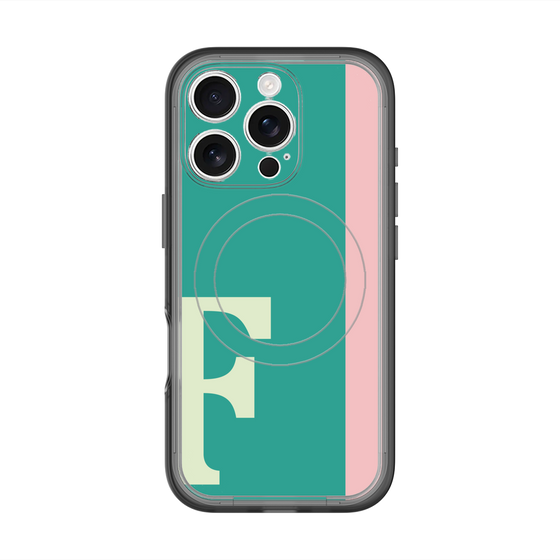 スリムプロテクションプレミアムケース with MagSafe［ オリジナル - initial color line - F green ］