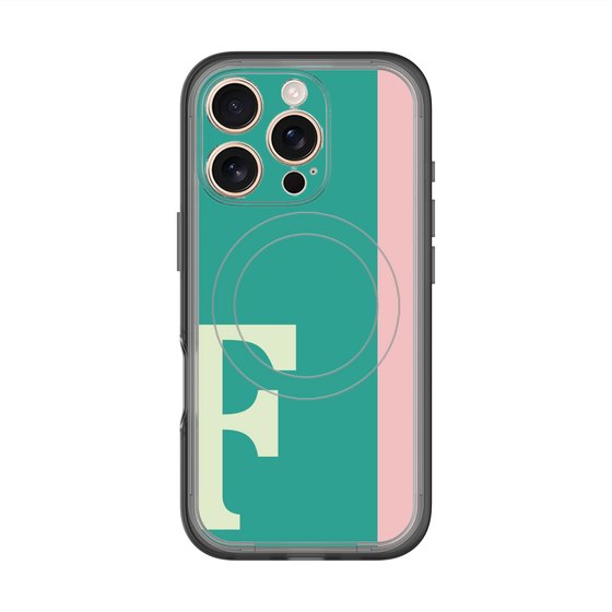 スリムプロテクションプレミアムケース with MagSafe［ オリジナル - initial color line - F green ］